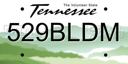 529BLDM Tennessee License Plate