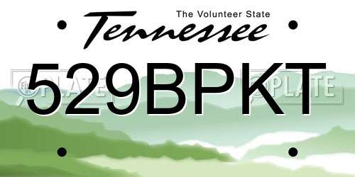 529BPKT Tennessee License Plate