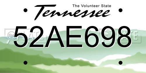 52AE698 Tennessee License Plate