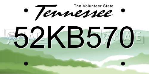 52KB570 Tennessee License Plate