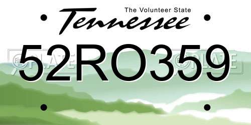 52RO359 Tennessee License Plate