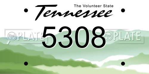 5308 Tennessee License Plate