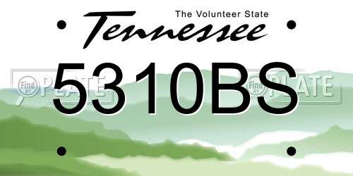 5310BS Tennessee License Plate