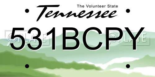 531BCPY Tennessee License Plate
