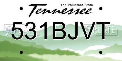 531BJVT Tennessee License Plate