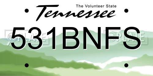 531BNFS Tennessee License Plate
