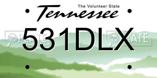 531DLX Tennessee License Plate