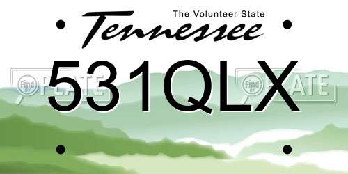 531QLX Tennessee License Plate