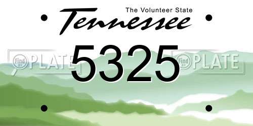 5325 Tennessee License Plate