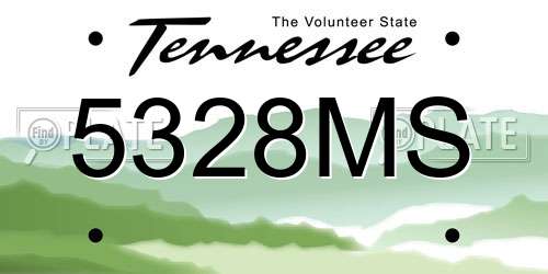 5328MS Tennessee License Plate