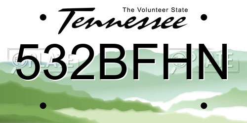 532BFHN Tennessee License Plate