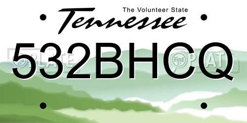 532BHCQ Tennessee License Plate