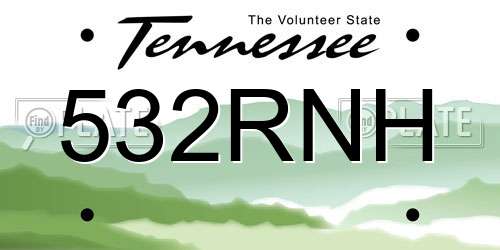532RNH Tennessee License Plate
