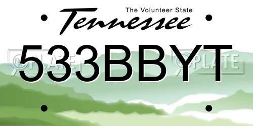 533BBYT Tennessee License Plate