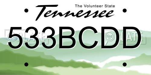 533BCDD Tennessee License Plate