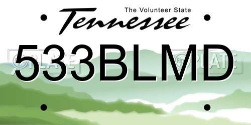 533BLMD Tennessee License Plate