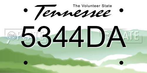 5344DA Tennessee License Plate