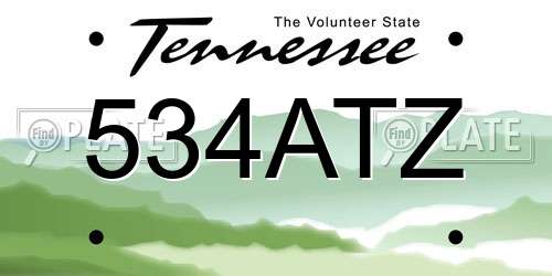 534ATZ Tennessee License Plate