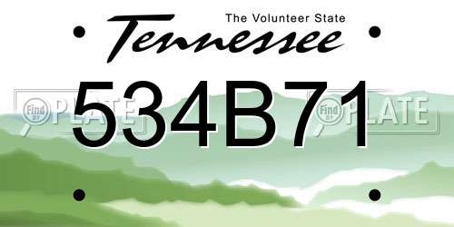 534B71 Tennessee License Plate
