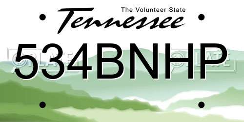 534BNHP Tennessee License Plate