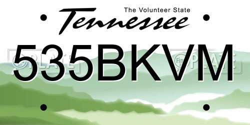 535BKVM Tennessee License Plate