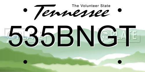 535BNGT Tennessee License Plate
