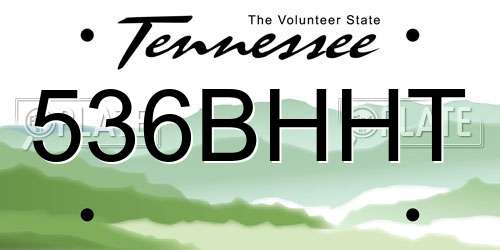 536BHHT Tennessee License Plate