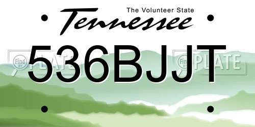 536BJJT Tennessee License Plate