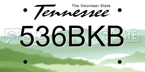 536BKB Tennessee License Plate