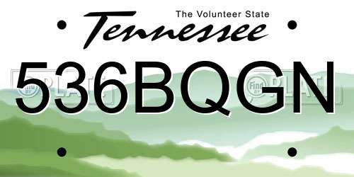 536BQGN Tennessee License Plate