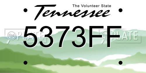 5373FF Tennessee License Plate