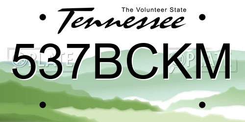 537BCKM Tennessee License Plate