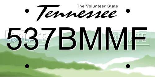 537BMMF Tennessee License Plate