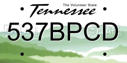 537BPCD Tennessee License Plate