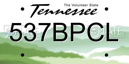 537BPCL Tennessee License Plate