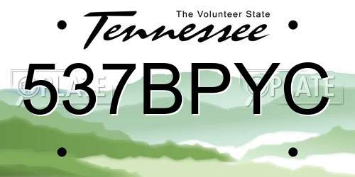 537BPYC Tennessee License Plate