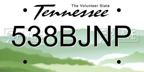 538BJNP Tennessee License Plate