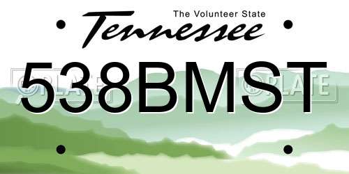 538BMST Tennessee License Plate