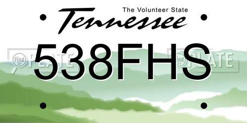 538FHS Tennessee License Plate