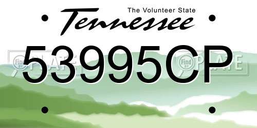 53995CP Tennessee License Plate