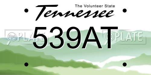 539AT Tennessee License Plate