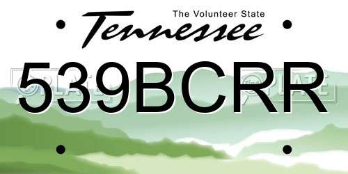 539BCRR Tennessee License Plate