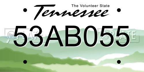 53AB055 Tennessee License Plate