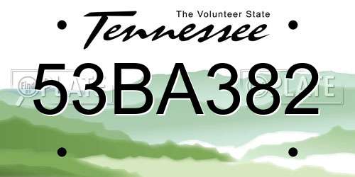 53BA382 Tennessee License Plate