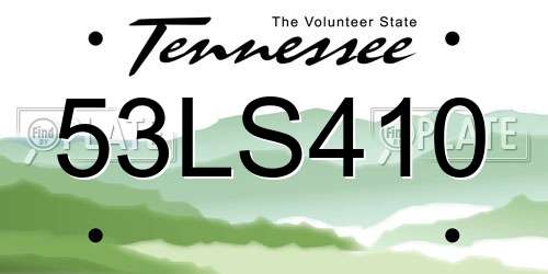 53LS410 Tennessee License Plate