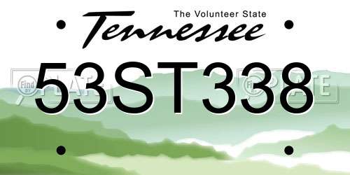 53ST338 Tennessee License Plate