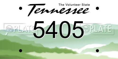5405 Tennessee License Plate