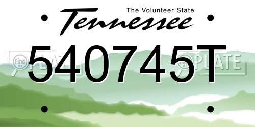 540745T Tennessee License Plate