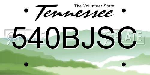 540BJSC Tennessee License Plate