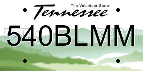 540BLMM Tennessee License Plate